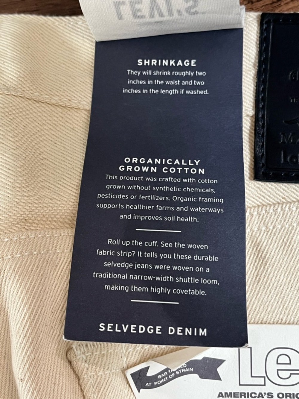 Levi’s Made & Crafted Lot 501 1980s Selvedge Jeans ‘Cream’ (size mens W36xL32) - Picture 15 of 16